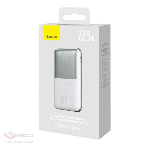 Powerbank Baseus Bipow Pro 10000mAh, 2xUSB, USB-C, 22.5W (biały)