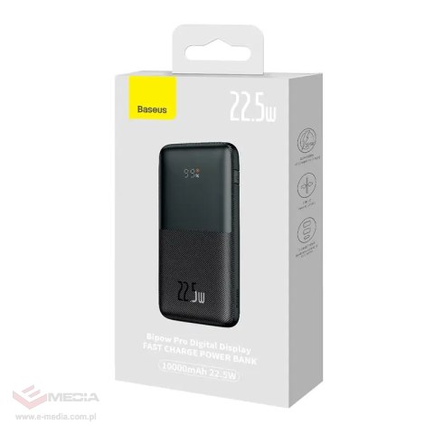 Powerbank Baseus Bipow Pro 10000mAh, 2xUSB, USB-C, 22.5W (czarny)