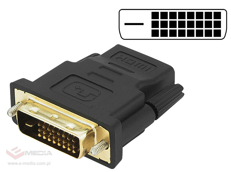 Adapter wtyk DVI - gniazdo HDMI