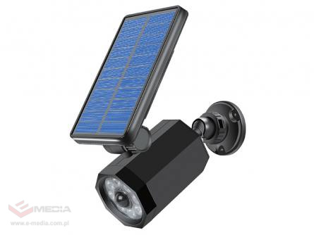 Lampa solarna w kształcie kamery LTC 10 W, 8 x LED SMD + 1 x LED podczerwień, 1000 lm, akumulator 1800 mAh.