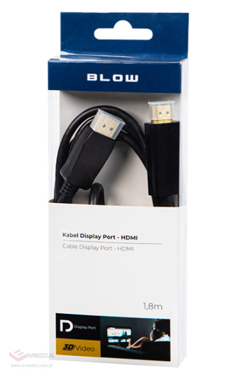 Kabel przewód DISPLAY PORT-HDMI 1,8m