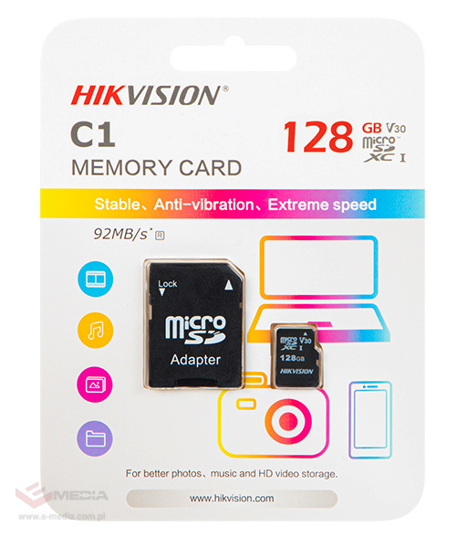 Karta microSDXC Hikvision 128GB 92 MB/s