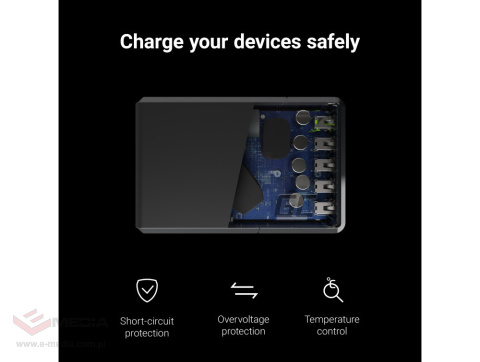 Ładowarka Sieciowa Green Cell GC ChargeSource 5 5xUSB 52W z szybkim ładowaniem Ultra Charge i Smart Charge