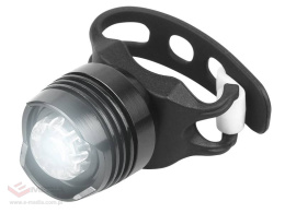 Lampka rowerowa przednia LED 1 W z opaską silikonową, czarna