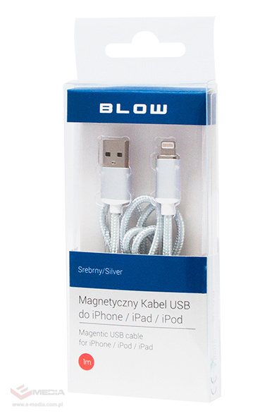 Magnetyczny kabel USB A - iPhone 1,0m srebrny