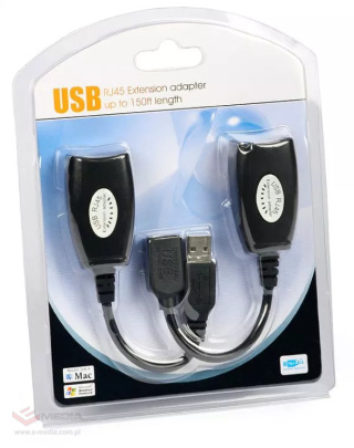 Przedłużacz USB Extender po skrętce UTP RJ45 LAN