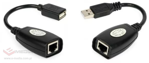 Przedłużacz USB Extender po skrętce UTP RJ45 LAN