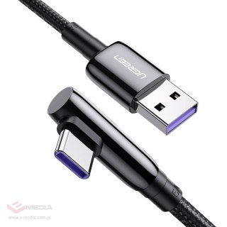 Kabel USB do USB-C UGREEN US317 kątowy, 2m (czarny)