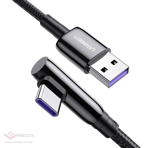 Kabel USB do USB-C UGREEN US317 kątowy, 2m (czarny)