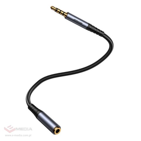 Kabel przedłużający AUX Joyroom SY-A09 mini jack 3.5mm żeński do mini jack 3.5mm męski, oplot, 1.2m (czarny)