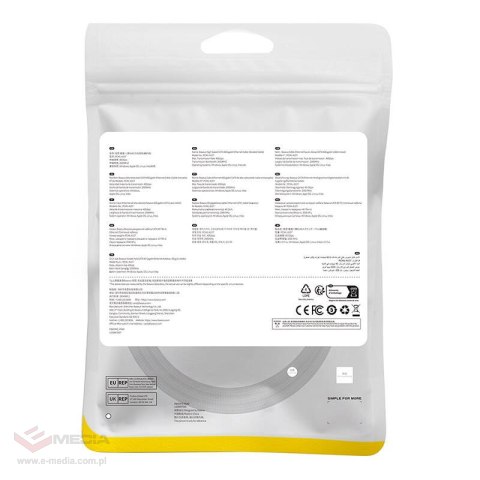 Kabel sieciowy w oplocie kat. 8 Baseus Ethernet RJ45, 40Gbps, 1m (czarny)