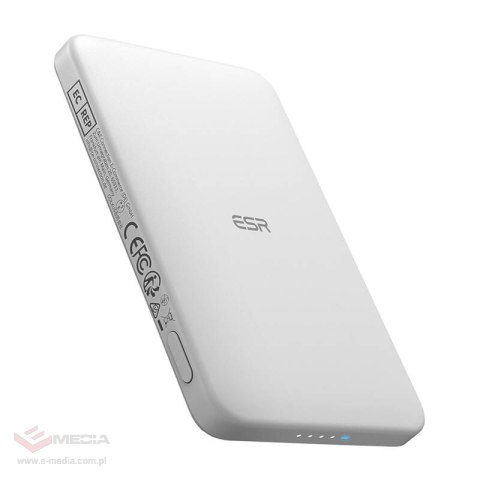 Powerbank magnetyczny ESR Qi2 MagSlim 5000 mAh (biały)