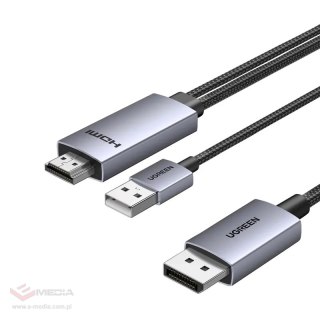 Kabel DisplayPort HDMI Ugreen HD169 4K 60Hz 2m (czarny)