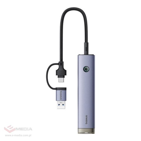 Hub 4w1 Baseus UltraJoy USB-A&USB-C do 3xUSB3.0+USB-C+RJ45 (szary)