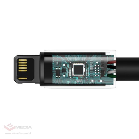 Kabel USB do Lightning Baseus Tungsten Gold, 2.4A, 2m (czarny)