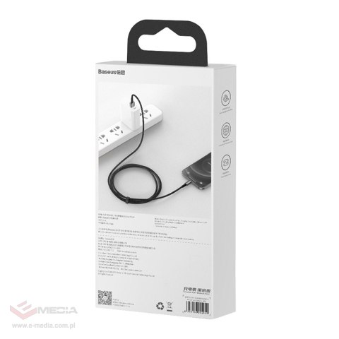 Kabel USB do Lightning Baseus Tungsten Gold, 2.4A, 2m (czarny)