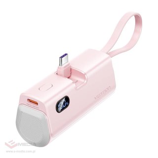 Powerbank Vention wyświetlacz LED 4800mAh 22.5W FHQP0 (różowy)
