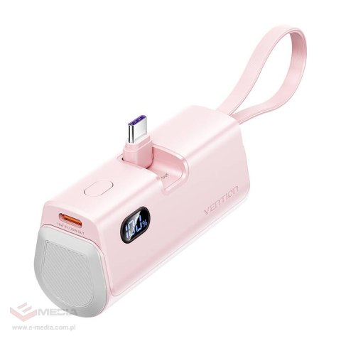 Powerbank Vention wyświetlacz LED 4800mAh 22.5W FHQP0 (różowy)