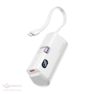Powerbank Vention wyświetlacz LED 4800mAh 22.5W FHQW0 (biały)