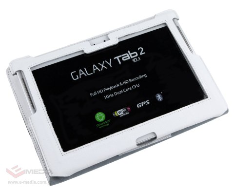 Etui białe dedykowane do Samsung Galaxy Tab P5100 (skóra naturalna)