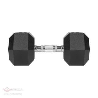 Hantel żeliwny gumowany HEX 17,5 kg REBEL ACTIVE