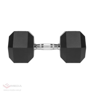 Hantel żeliwny gumowany HEX 22,5 kg REBEL ACTIVE