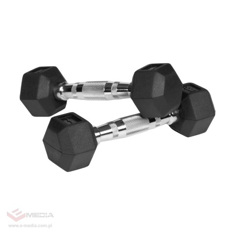 Hantle żeliwne gumowane HEX 2x1 kg REBEL ACTIVE