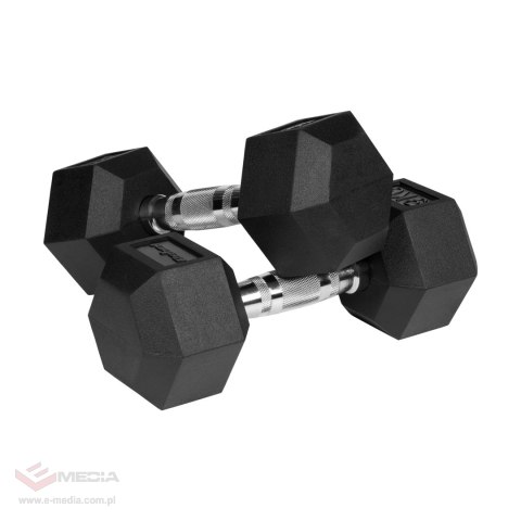 Hantle żeliwne gumowane HEX 2x9 kg REBEL ACTIVE