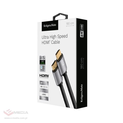 Kabel HDMI-HDMI 2.1 8K 1,8 m Kruger&Matz