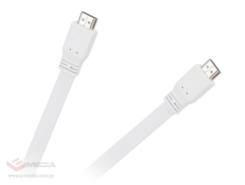 Kabel HDMI-HDMI płaski biały 2.0V 1.8M