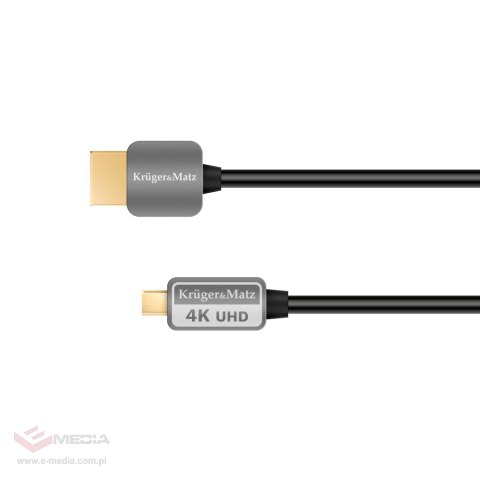Kabel HDMI - micro HDMI wtyk-wtyk (A-D) 1.8m Kruger&Matz