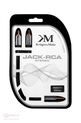 Kabel wtyk jack 3.5 - 2RCA stereo 3.0m Kruger&Matz
