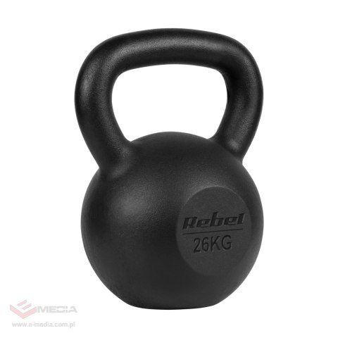 Kettlebell żeliwny 26kg, REBEL ACTIVE