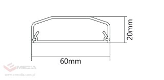 Listwa maskująca plastikowa biała 60x20x750mm