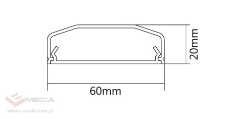 Listwa maskująca plastikowa biała 60x20x750mm