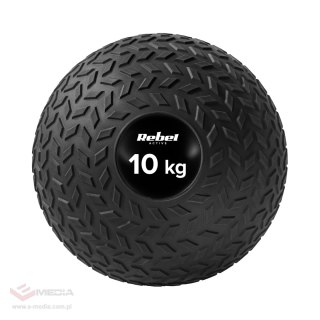 Mała piłka lekarska do ćwiczeń rehabilitacyjna Slam Ball 23cm 10kg, REBEL ACTIVE