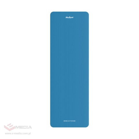 Mata gimnastyczna do ćwiczeń joga, pilates, fitness, 183x61cm, grubość 1.5cm, materiał NBR, niebieska, REBEL ACTIVE