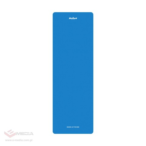 Mata gimnastyczna do ćwiczeń joga, pilates, fitness, 183x61cm, grubość 6mm, materiał TPE, niebieska, REBEL ACTIVE