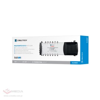 Multiswitch Cabletech 5x12 z regulacją wzmocnienia model ZLA0801