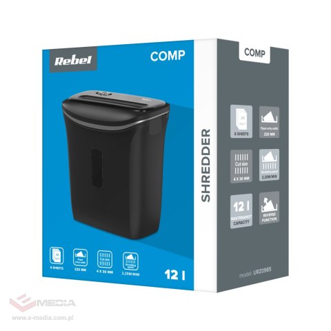 Niszczarka dokumentów REBEL z koszem 12 L