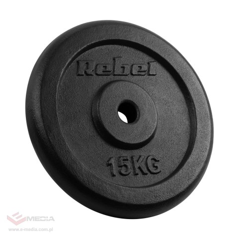Obciążenie żeliwne zestaw 2x15kg, otwór 31mm, talerz klasyczny, REBEL ACTIVE