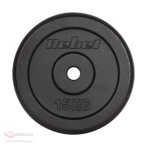 Obciążenie żeliwne zestaw 2x15kg, otwór 31mm, talerz klasyczny, REBEL ACTIVE