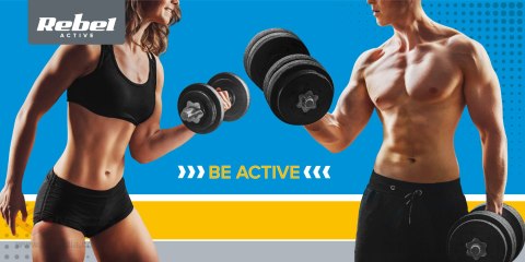 Obciążenie żeliwne zestaw 2x15kg, otwór 31mm, talerz klasyczny, REBEL ACTIVE