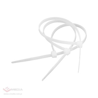 Opaska zaciskowa 4,8 mm/25 cm biała Cabletech 100szt.