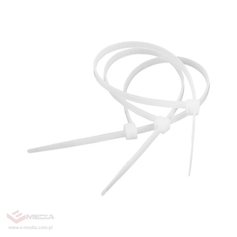 Opaska zaciskowa 4,8 mm/25 cm biała Cabletech 100szt.