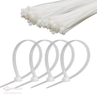 Opaska zaciskowa 4,8 mm/25 cm biała Cabletech 100szt.