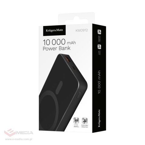 POWERBANK indukcyjny Kruger&Matz 10000 mAh Mag Safe czarny