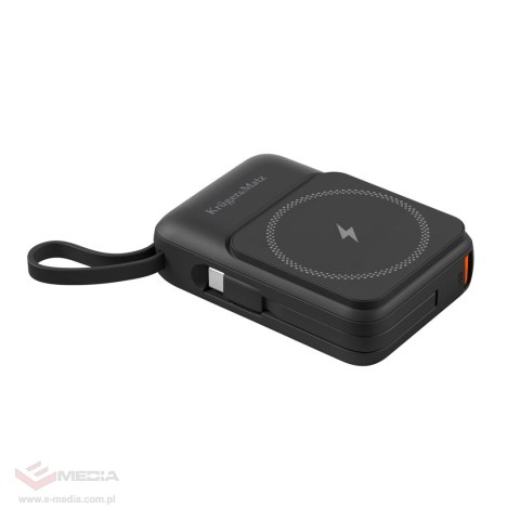 POWERBANK indukcyjny Kruger&Matz 10000 mAh Mag Safe z kablem czarny