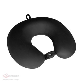 Poduszka turystyczna - podróżna z pianki MEMORY, REBEL ACTIVE , kolor czarny