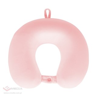 Poduszka turystyczna - podróżna z pianki MEMORY, REBEL ACTIVE , kolor różowy